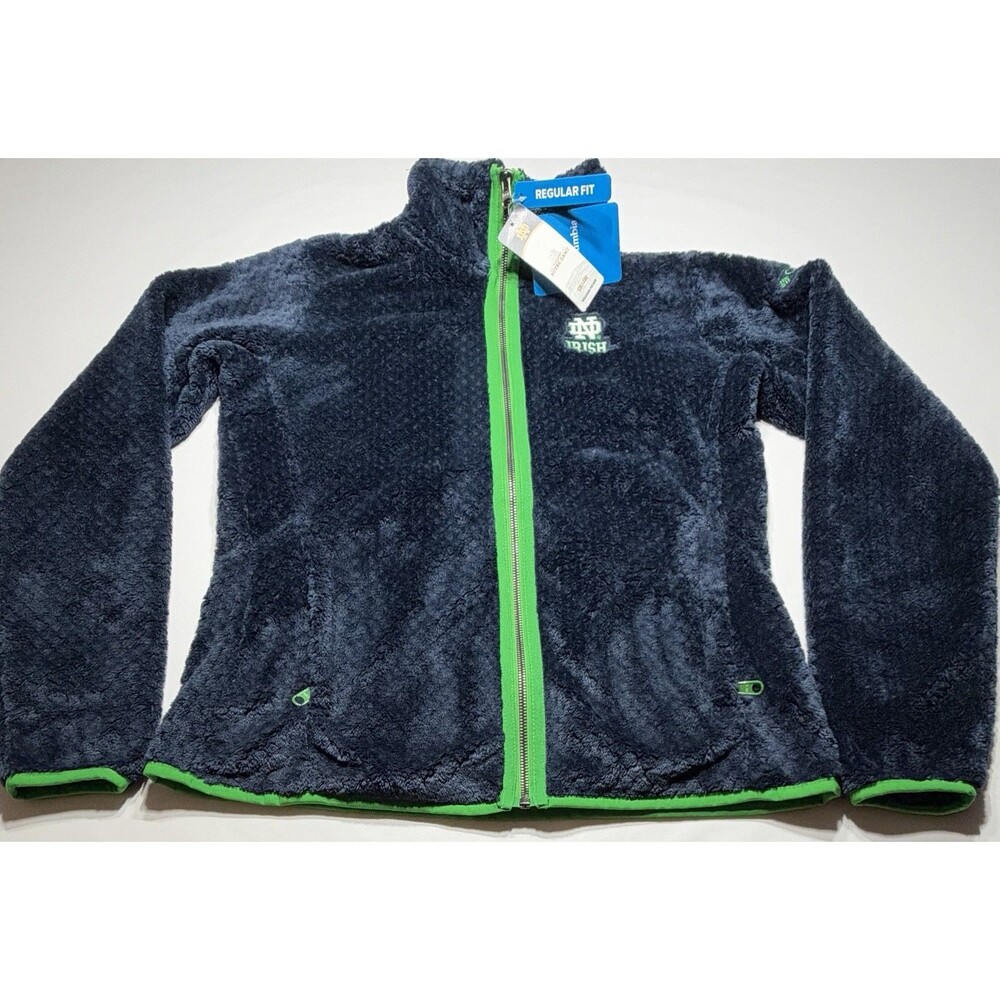 Notre Dame Columbia Fire Side II Sherpa Fleece Jacket Womens Full Zip NWT New